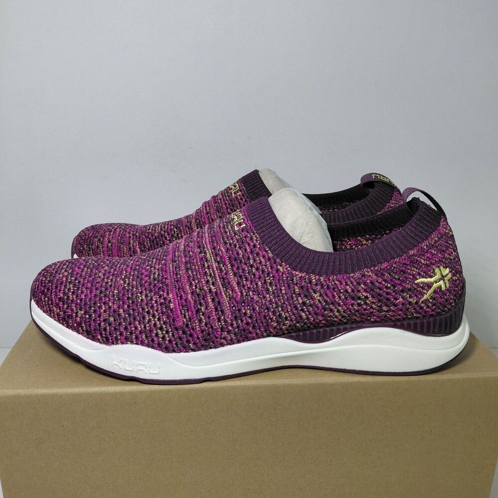 Kuru Stride Shoes Running Plum Purple Confetti Slip On Sneakers Women's Sz 11M